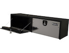 Load image into Gallery viewer, BLACK STEEL UNDERBODY TRUCK TOOL BOX WITH STAINLESS STEEL DOOR SERIES
