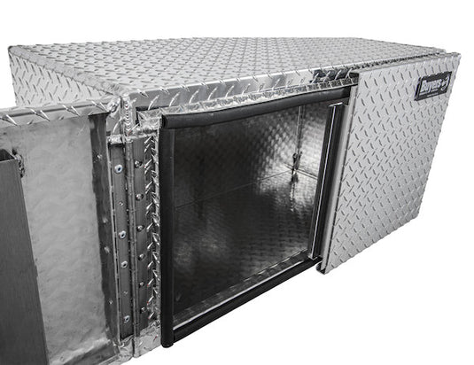 18x18x36 Inch Diamond Tread Aluminum Underbody Truck Box - Double Barn Door, 3-Point Compression Latch