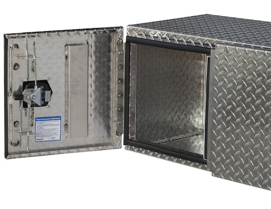 18x18x36 Inch Diamond Tread Aluminum Underbody Truck Box - Double Barn Door, 3-Point Compression Latch