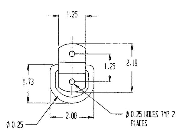 Load image into Gallery viewer, 1/4 Inch Forged Light Duty Rope Ring With 2-Hole Mounting Bracket Zinc Plated
