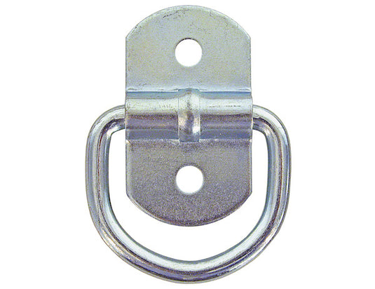 1/4 Inch Forged Light Duty Rope Ring With 2-Hole Mounting Bracket Zinc Plated