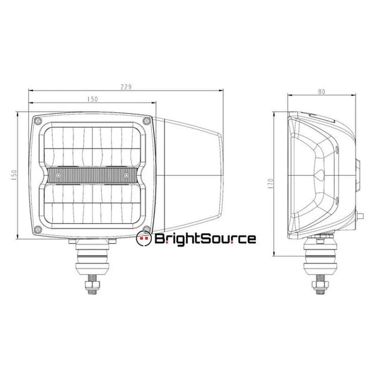 Brightsource Snow Plow Light with Snow Melt/Anti Ice - Single W/O Harness