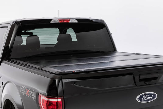 Ford F-150 Leer Black Hard Folding Tonneau Cover for 2004 to 2025