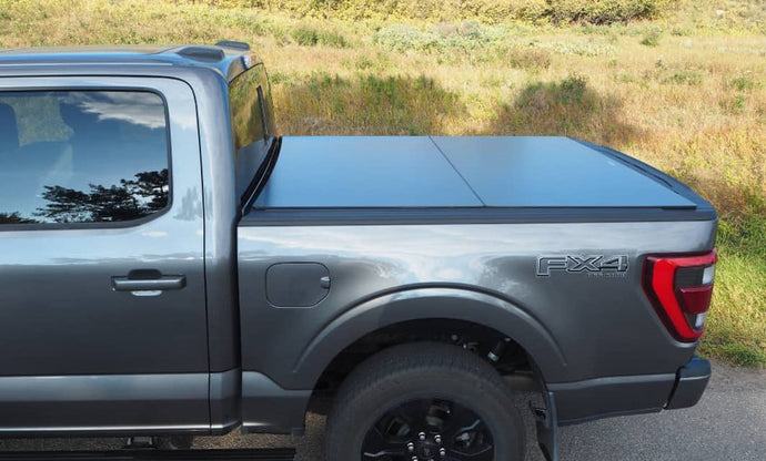 Ford F-150 Phoenix Black Blackbird Automatic Hard Folding Tonneau Cover for 2015 to 2025