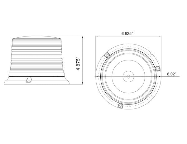 Load image into Gallery viewer, 6.5 Inch by 5 Inch Amber LED Beacon Light
