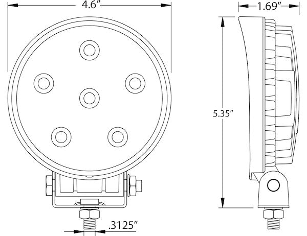 Post-Mounted 4.5 Inch Amber LED Strobe Light - 8891015 - Buyers Products