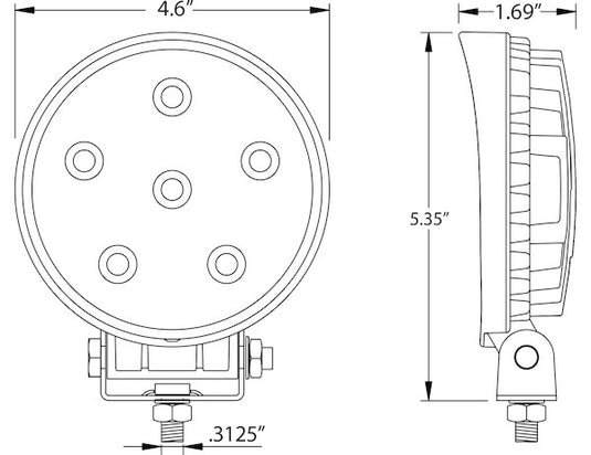 Post-Mounted 4.5 Inch Amber LED Strobe Light - 8891015 - Buyers Products