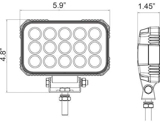 Ultra Bright 6 Inch Wide Rectangular Clear LED Spot Light - 1492190 - Buyers Products