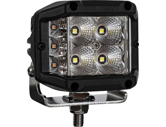 4 Inch Wide Angle Edgeless LED Work Light with Strobe - Square Lens - 1492242 - Buyers Products