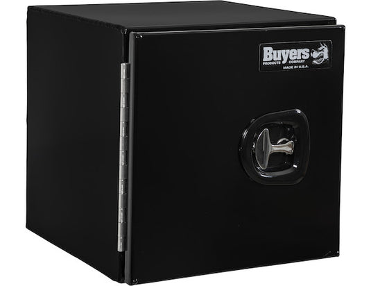 24x24x48 Inch Black Smooth Aluminum Underbody Truck Tool Box - Double Barn Door, 3-Point Compression Latch - 1705840 - Buyers Products