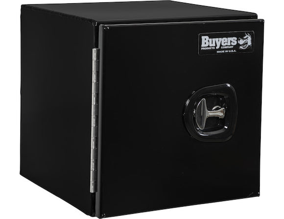 18x18x30 Inch Black Smooth Aluminum Underbody Truck Tool Box - Double Barn Door, 3-Point Compression Latch - 1705803 - Buyers Products