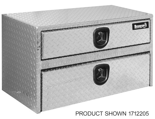 20x18x24 Inch Diamond Tread Aluminum Underbody Truck Box With Drawer - 1712200 - Buyers Products