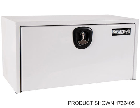 18x18x72 Inch White Steel Underbody Truck Box With 3-Point Latch - 1732420 - Buyers Products