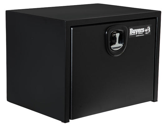 24x24x30 Inch Textured Matte Black Steel Underbody Truck Box with 3-Point Latch - 1734503 - Buyers Products