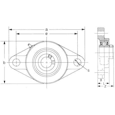 3/4 Inch Shaft Diameter Eccentric Locking Collar Style Flange Bearing - 2 Hole - 2F12 - Buyers Products