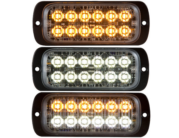 Thin Dual Row 4.5 Inch Amber/Clear LED Strobe Light - 8892602 - Buyers Products