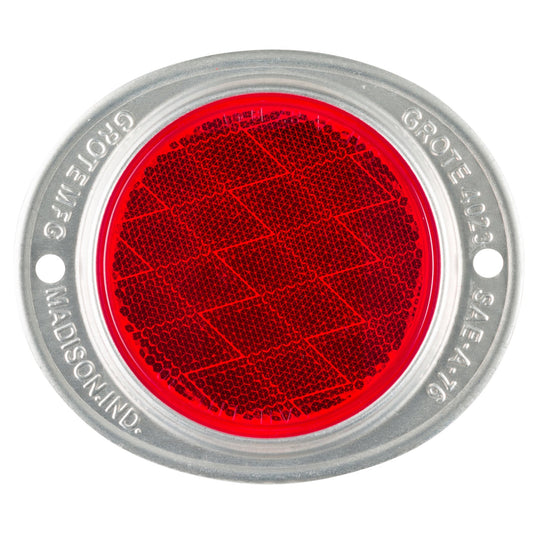 Reflector, 3", Red, Aluminum,  Lens, 2-Hole Mounting - 40232 - Grote