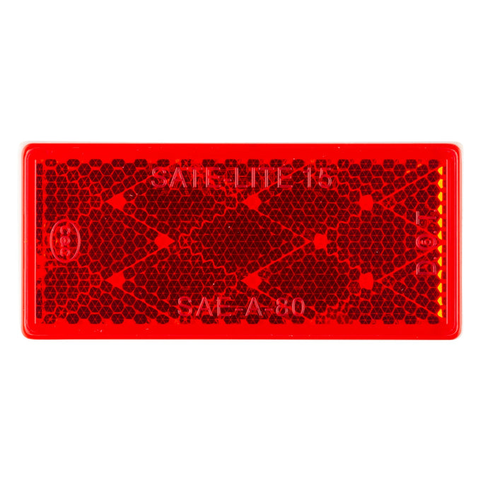 Reflector, Red, Rectangular, Stick-On - 40302 - Grote