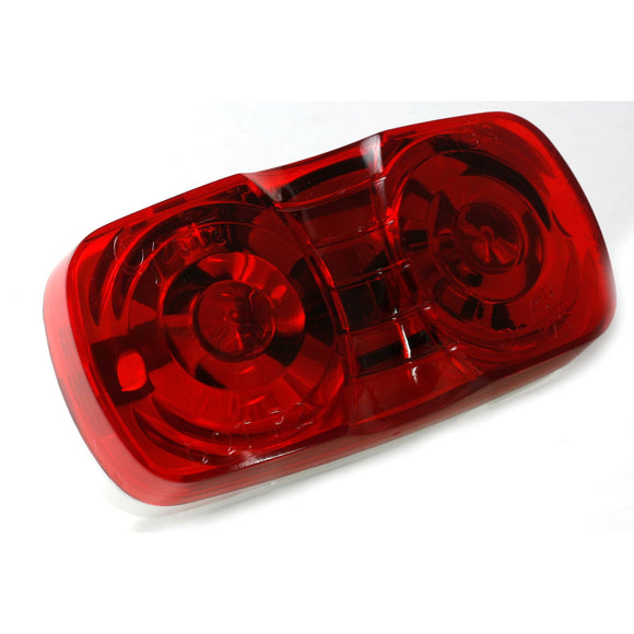 CLR/MKR Lamp, Red, 2-Bulb, Square Corner, Bulk Pack - 46792-3 - Grote