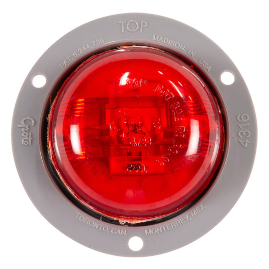 CLR/MKR Lamp, 2.5" Redw/Gray Flange,Supernova® LED, PC Rated - 47372 - Grote