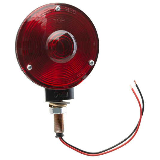 STT Lamp, 4",Red,Zinc Die-Cast,Single-Face,Dbl Contact,Black Enamel - 53052 - Grote