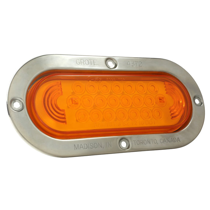 Turn Lamp,Yel,Supernova® LED Oval Lamp S/S Flange-Mount,Auxiliary - 53973 - Grote