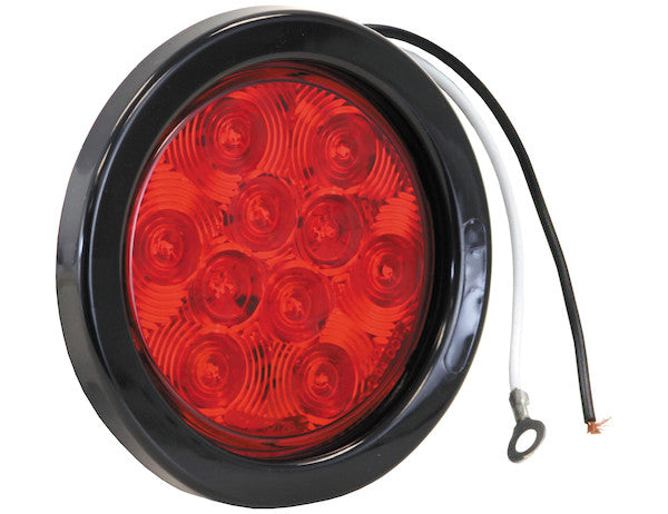 4 Inch Red Round Stop/Turn/Tail Light With 10 LEDs Kit (PL-3 Connection, Includes Grommet and Plug) - 5624110 - Buyers Products