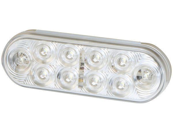 6 Inch Clear Oval Interior Dome Light With 10 LED and White Housing - 5626352 - Buyers Products