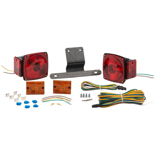 CLR/MKR Trailer Lamp Kit, Red, Under 80", Submersible, With Side Markers - 65230-5 - Grote