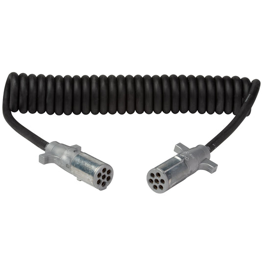 Trailer Wiring, Coil Cord, 15', Black,  1/10, 6/12 Gauge - 87023 - Grote