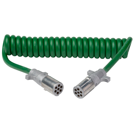 Trailer Wiring, Coil Cord, 12', Green, ABS, 1/8, 2/10, 4/12 Gauge - 87100 - Grote