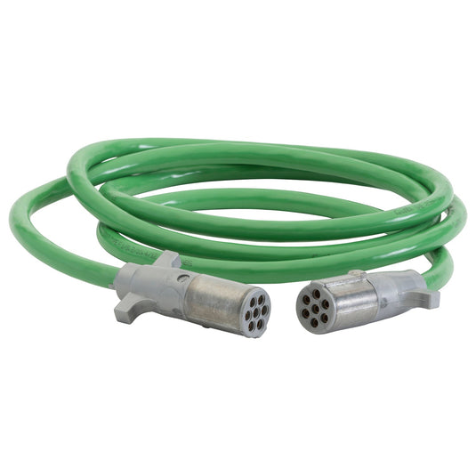 Trailer Wiring, Straight Green ABS, 12', 4/12, 2/10 & 1/8 Gauge, Metal Plugs - 87171 - Grote