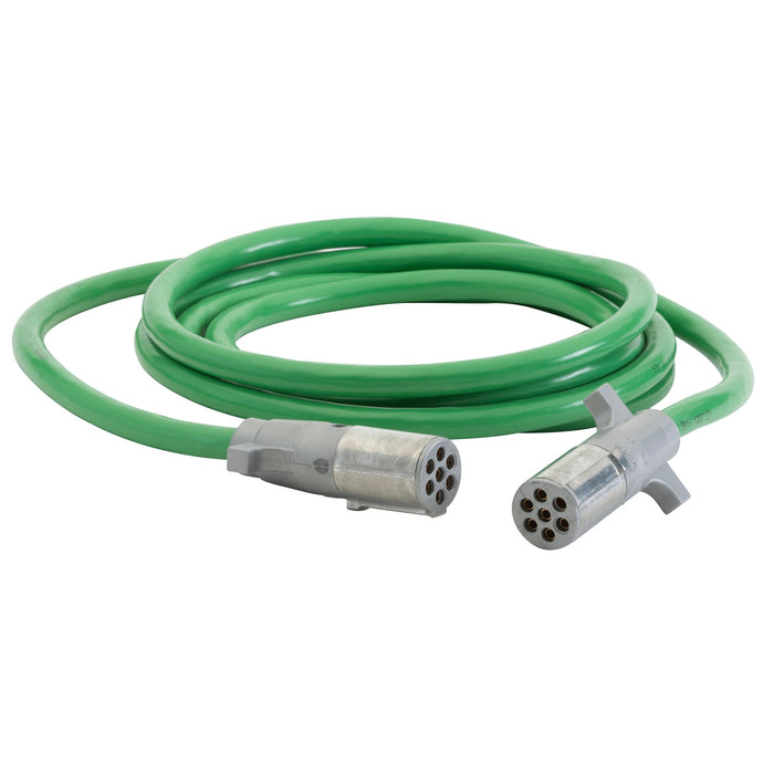 Trailer Wiring, Straight Green ABS, 15', 4/12, 2/10 & 1/8 Gauge, Metal Plugs - 87172 - Grote