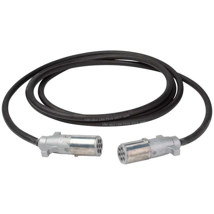 Trailer Wiring, Straight Black Hd, 15', 6/12, 1/10 Gauge, Metal Plugs - 87182 - Grote