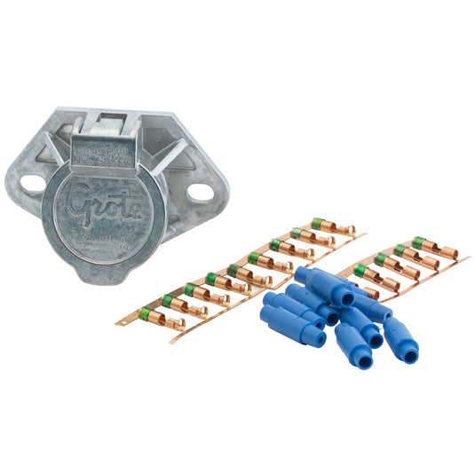 Trailer Wiring, Ultra-Pin Receptacle, 2 Hole Mount, With Terminal Kit - 87270 - Grote