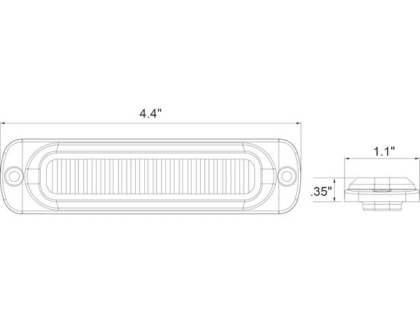 Amber/Clear Dual Color Thin 4.5 Inch Wide LED Strobe Light - 8892102 - Buyers Products