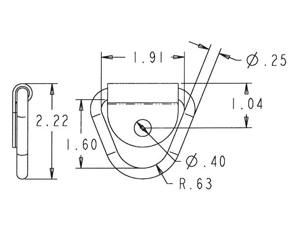 1/4 Inch Forged Rope Ring With 1-Hole Integral Mounting Bracket Zinc Plated - B21 - Buyers Products