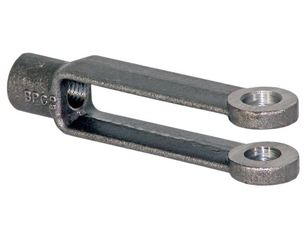 Adjustable Yoke End 1/4-28 NF Thread And 5/16 Inch Diameter Thru-Hole Zinc Plate - B27083A14Z - Buyers Products