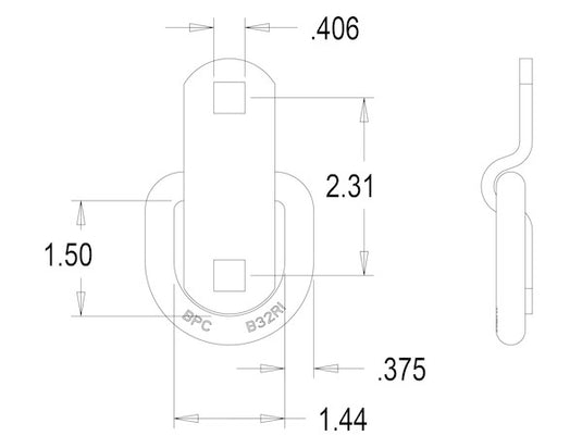 3/8 Inch Forged D-Ring With Surface Mounted 2-Hole Mounting Bracket Zinc Plated - B32F - Buyers Products