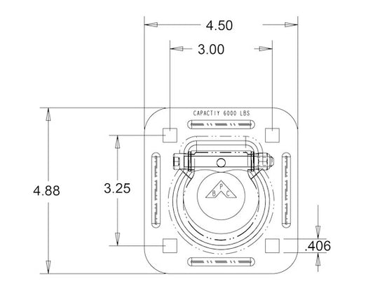 Heavy Duty Recessed Rope Ring Zinc Plated - B801A - Buyers Products