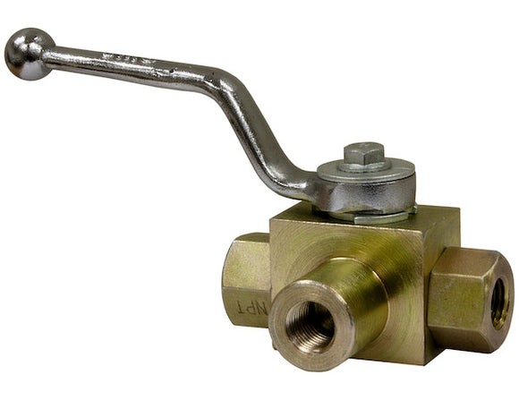 1 Inch NPTF 3-Port High Pressure Ball Valve - HBV3W100 - Buyers Products