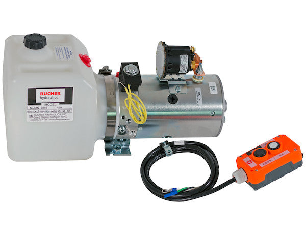 Buyers 3-Way DC Power Unit-Electric Controls Horizontal 1.5 Gallon Poly Reservoir - PU319LRA - Buyers Products