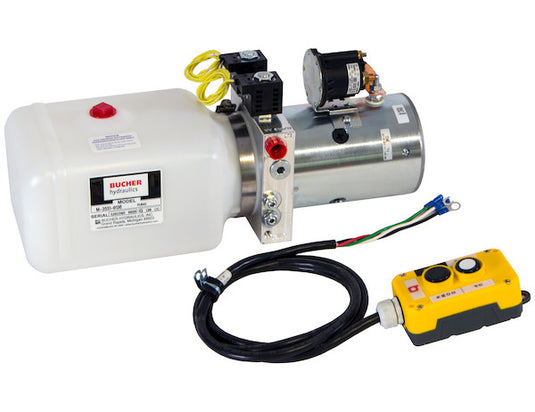 4-Way DC Power Unit-Electric Controls Horizontal 1.5 Gallon Poly Reservoir - PU642LR - Buyers Products